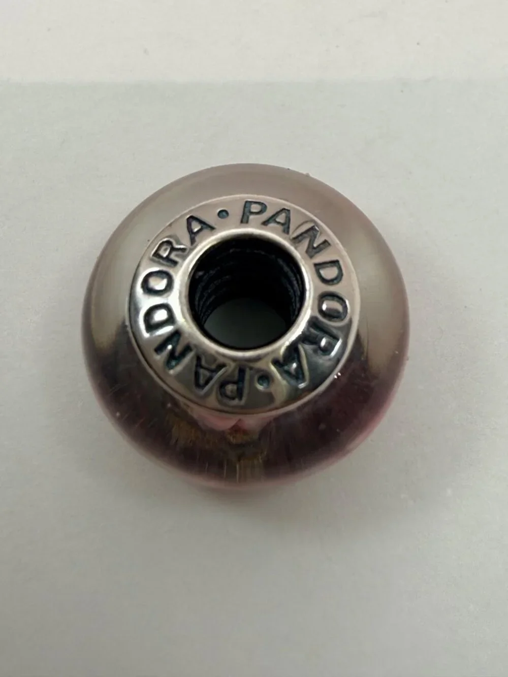 Pandora Retired Large Pink Blossoms Murano Glass Charm 790753 Sterling Silver